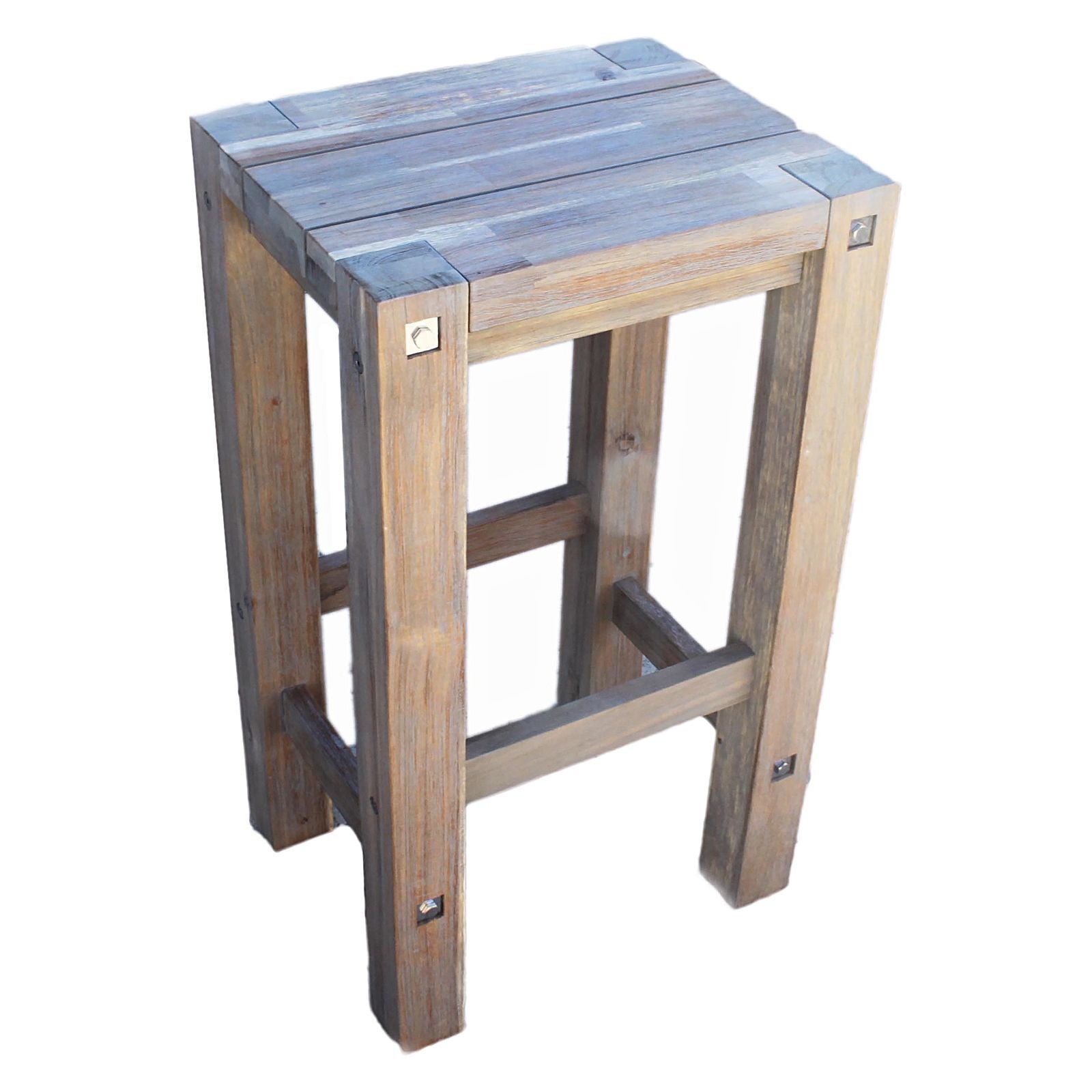 Sturdy Outdoor Bar Stool, Grey Brush - Outdoor Living Essentials