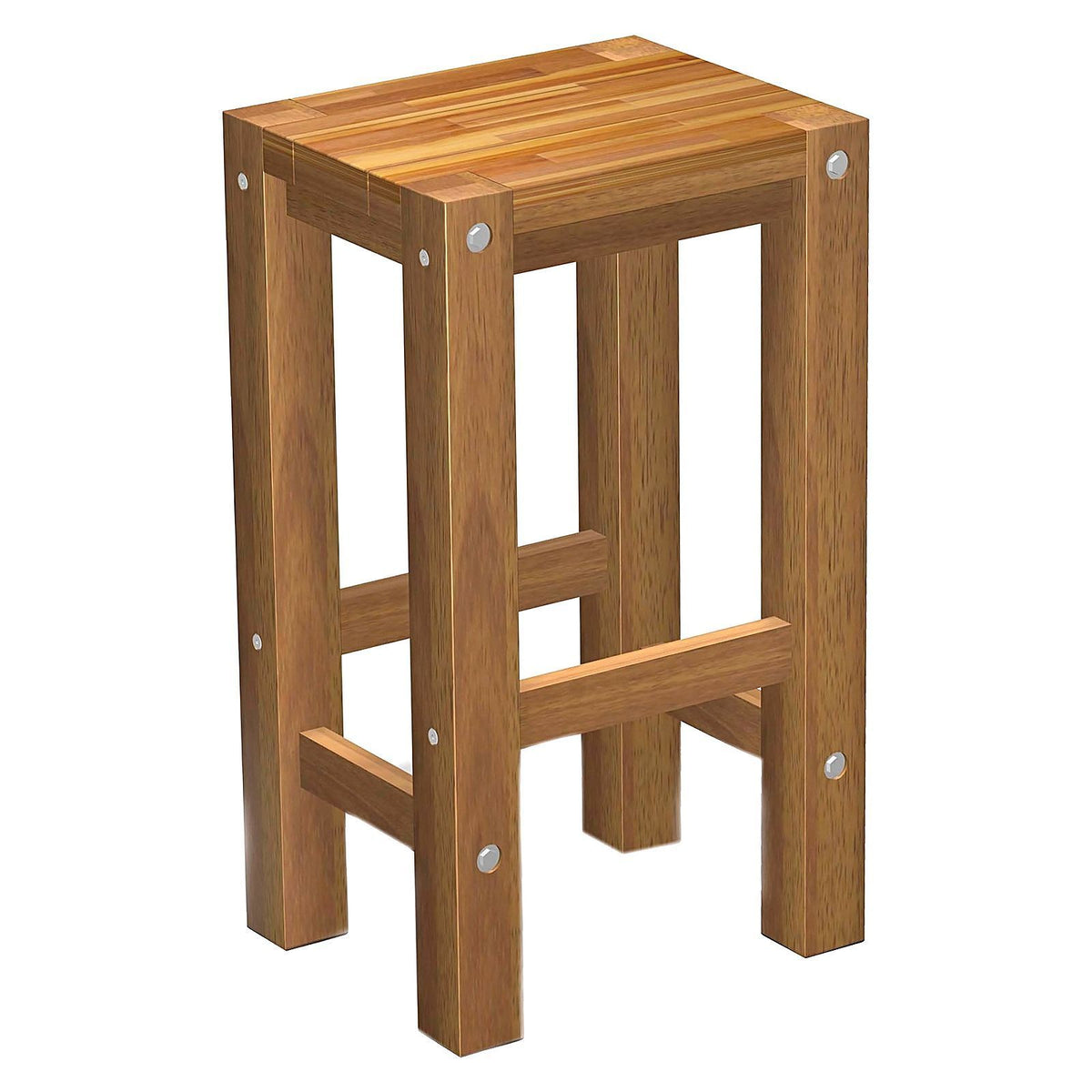 Sturdy Outdoor Bar Stool, Natural - Outdoor Living Essentials