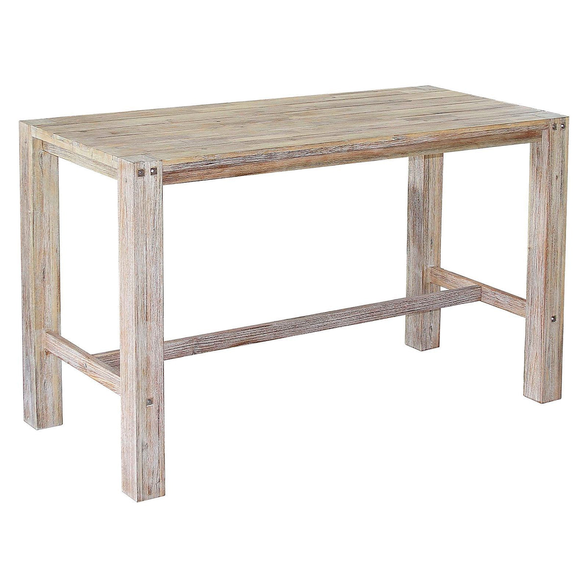 Sturdy Outdoor Bar Table, White Brush - Outdoor Living Essentials