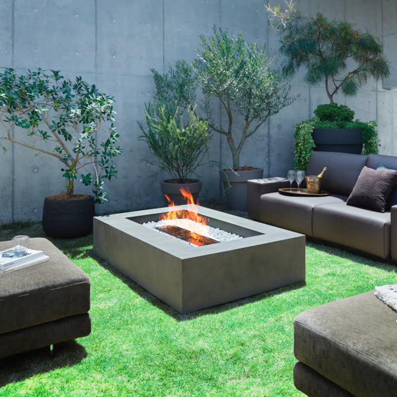 Wharf 65 ethanol fire pit table natural grass