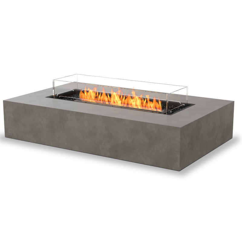 Wharf 65 ethanol fire pit table natural black