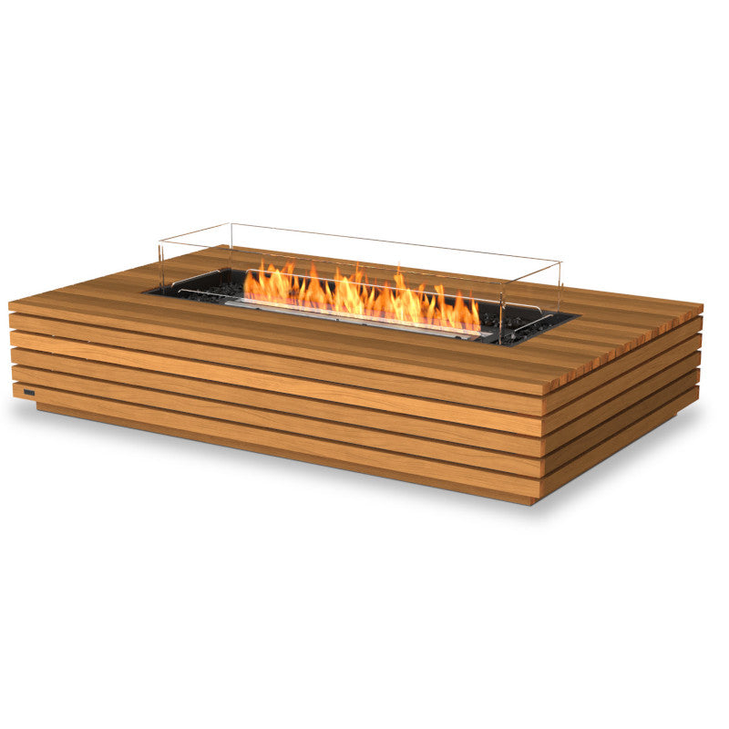 Wharf 65 ethanol fire pit table teak black