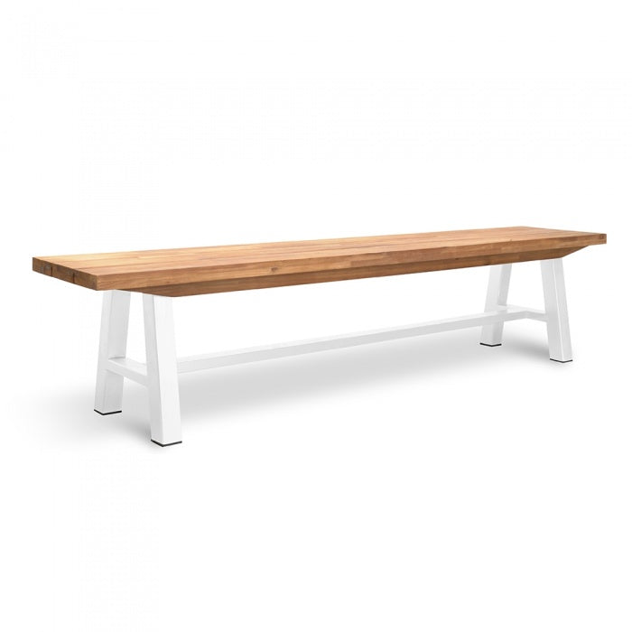 Outdoor Bench - White Legs - Outdoor Living Essentials