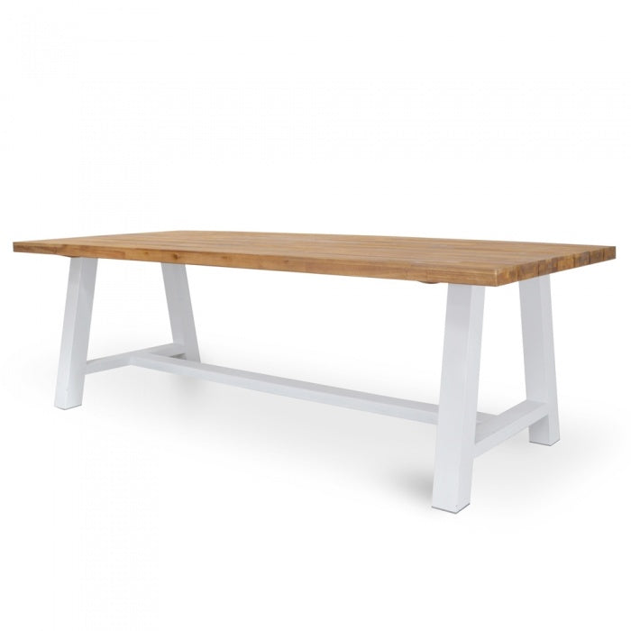 Outdoor 2.5m Dining Table With White Base - Outdoor Living Essentials