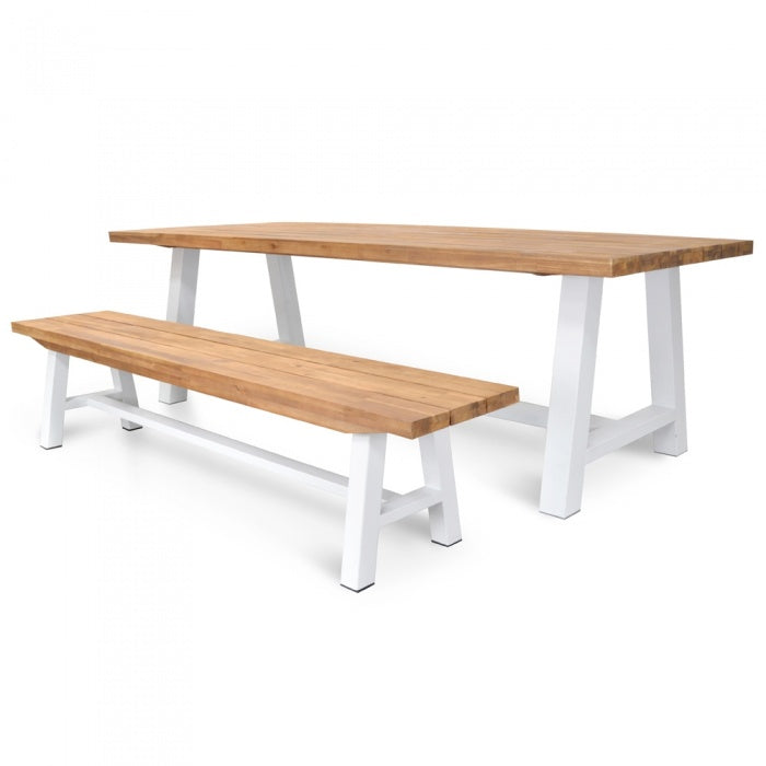 Outdoor 2.5m Dining Table With White Base - Outdoor Living Essentials