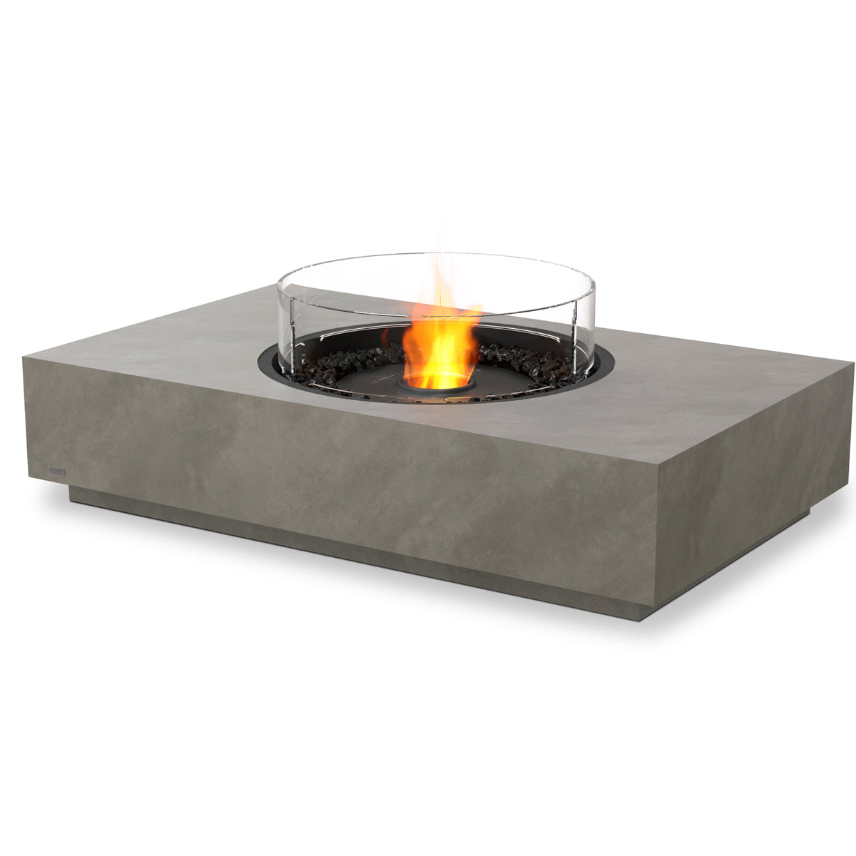 martini 50 ethanol fire pit table natural black